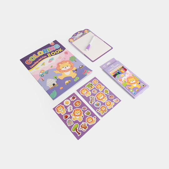 Cute Learning & Fun Coloring & Sticker Activity Set