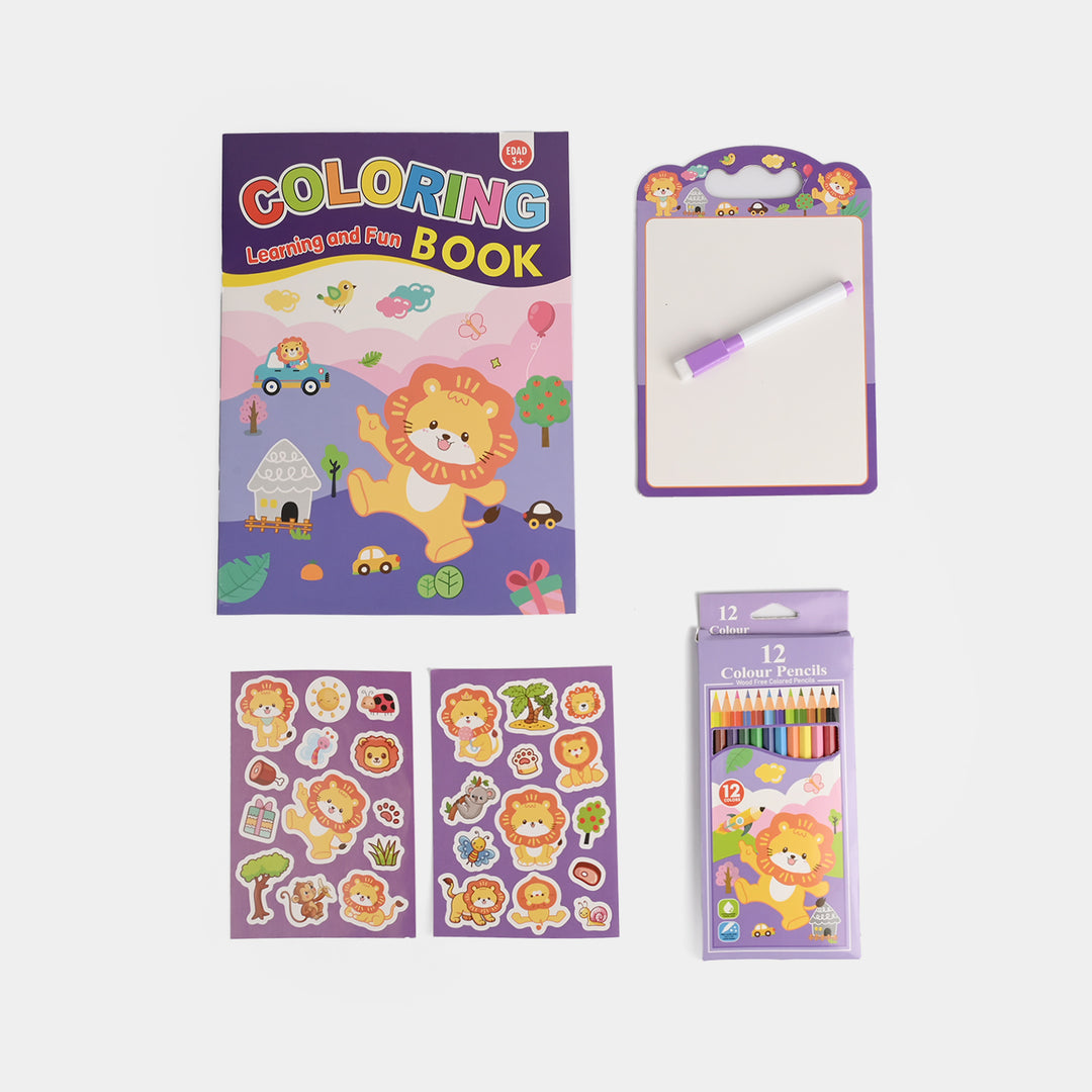 Cute Learning & Fun Coloring & Sticker Activity Set