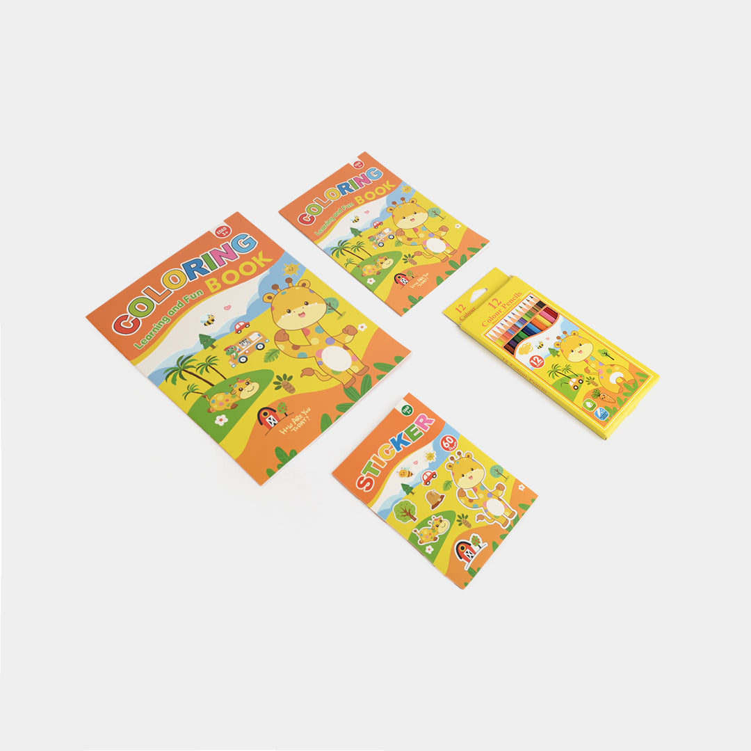 Cute Learning & Fun Coloring & Sticker Activity Set