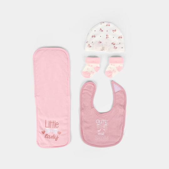 Baby Socks & Cap Bib Set | 4PCs