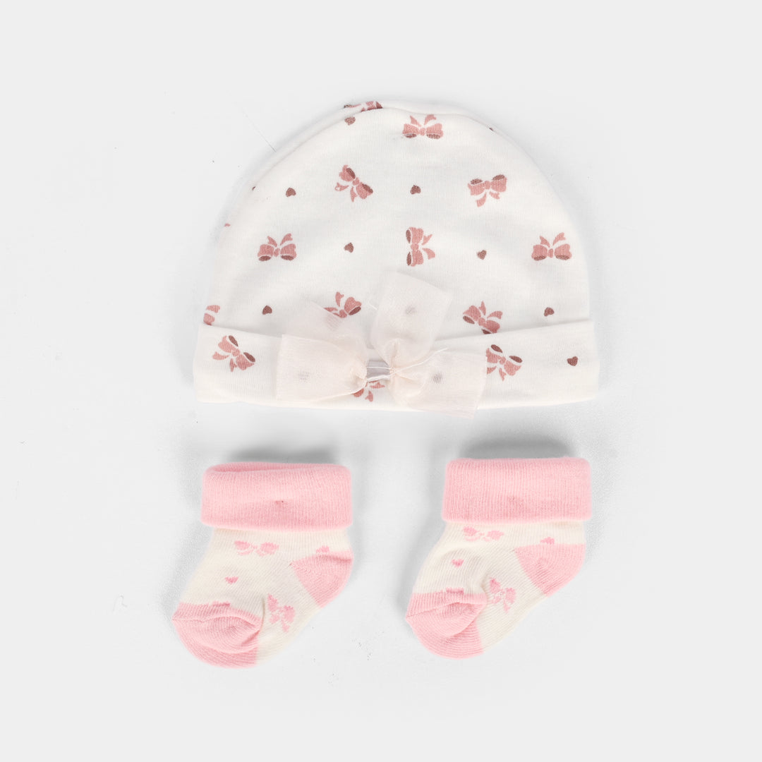 Baby Socks & Cap Bib Set | 4PCs