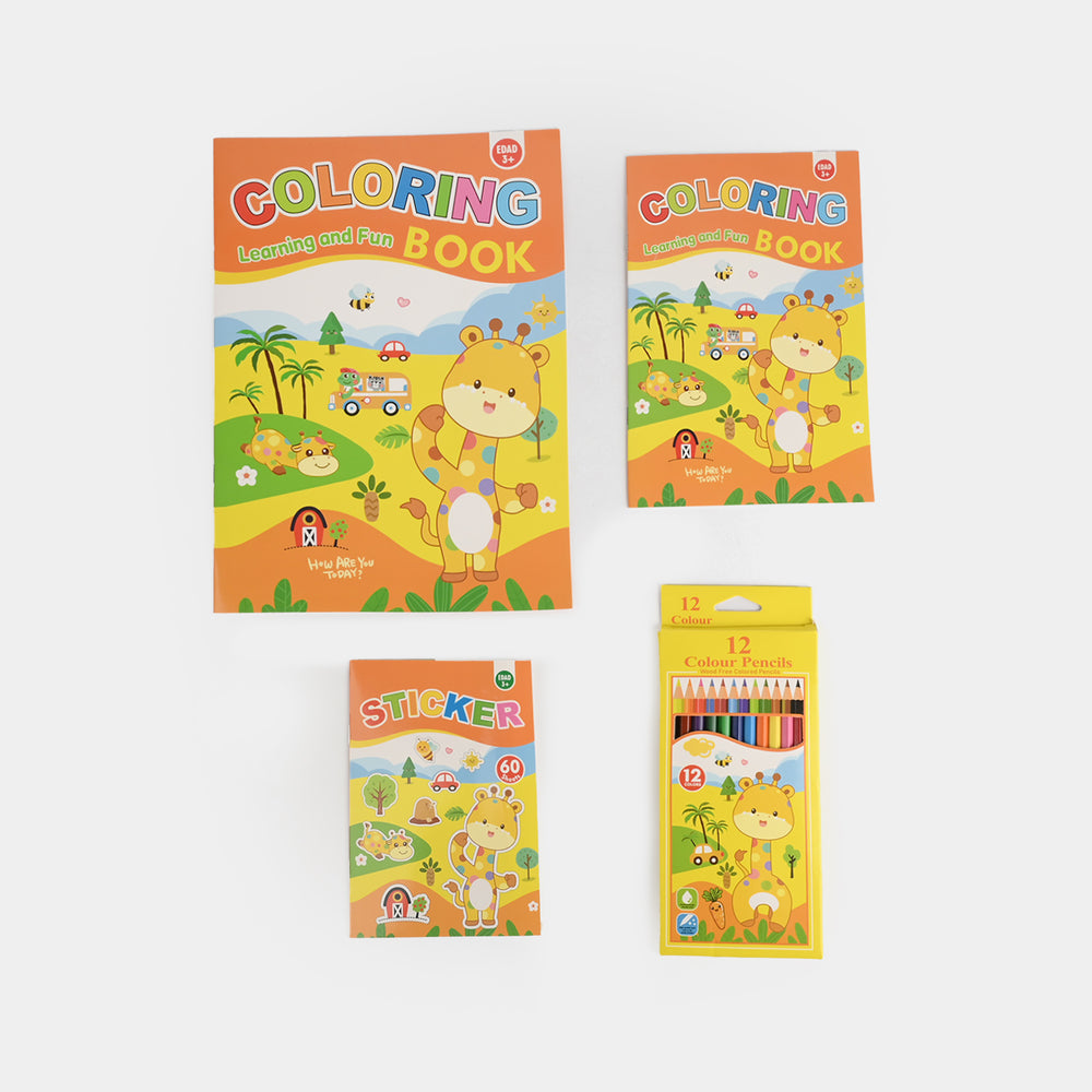 Cute Learning & Fun Coloring & Sticker Activity Set