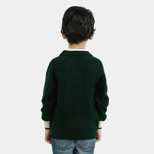 Boys Acrylic Sweater-Team League-GREEN