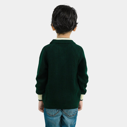 Boys Acrylic Sweater Team League-GREEN