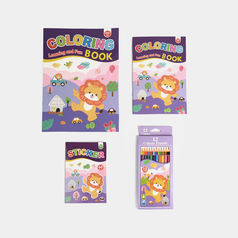 Cute Learning & Fun Coloring & Sticker Activity Set