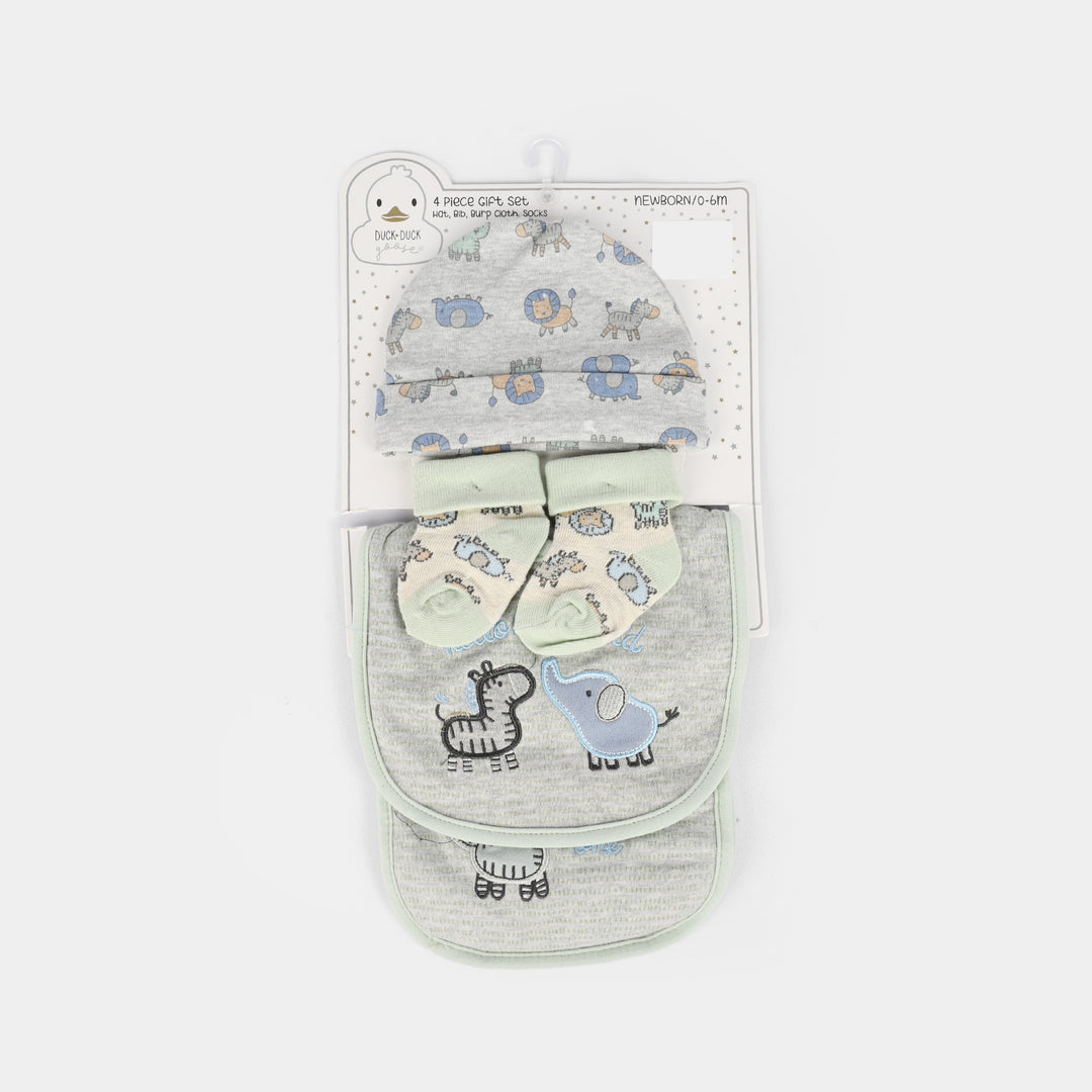Baby Socks & Cap Bib Set | 4PCs