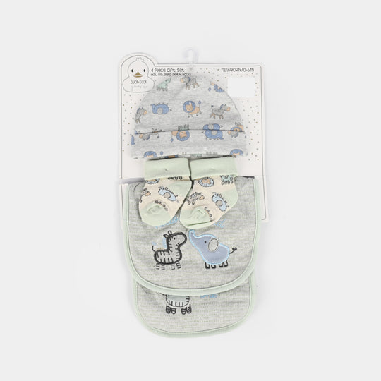 Baby Socks & Cap Bib Set | 4PCs