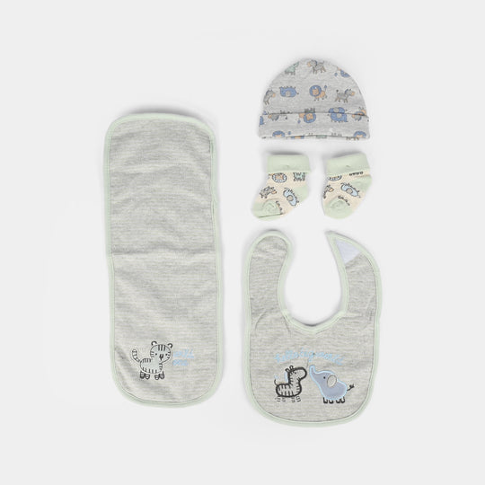 Baby Socks & Cap Bib Set | 4PCs