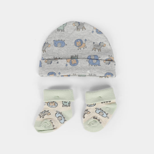 Baby Socks & Cap Bib Set | 4PCs