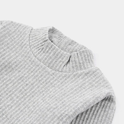 Infant Unisex Turtle Neck T-Shirt-GREY