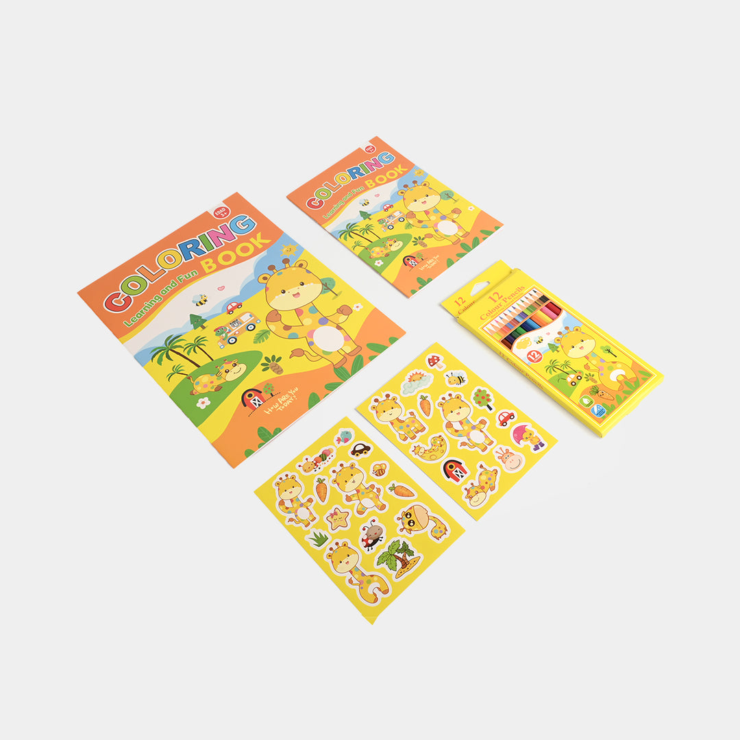 Cute Learning & Fun Coloring & Sticker Activity Set