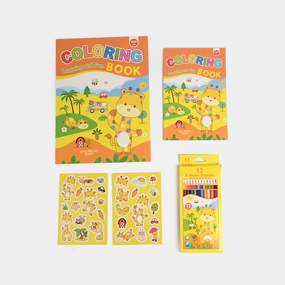 Cute Learning & Fun Coloring & Sticker Activity Set