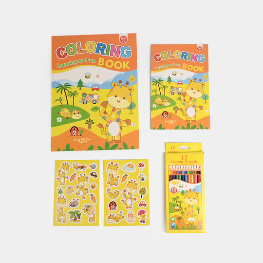 Cute Learning & Fun Coloring & Sticker Activity Set