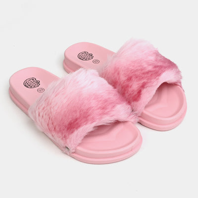 Girls Fur Slipper CL-21-Pink