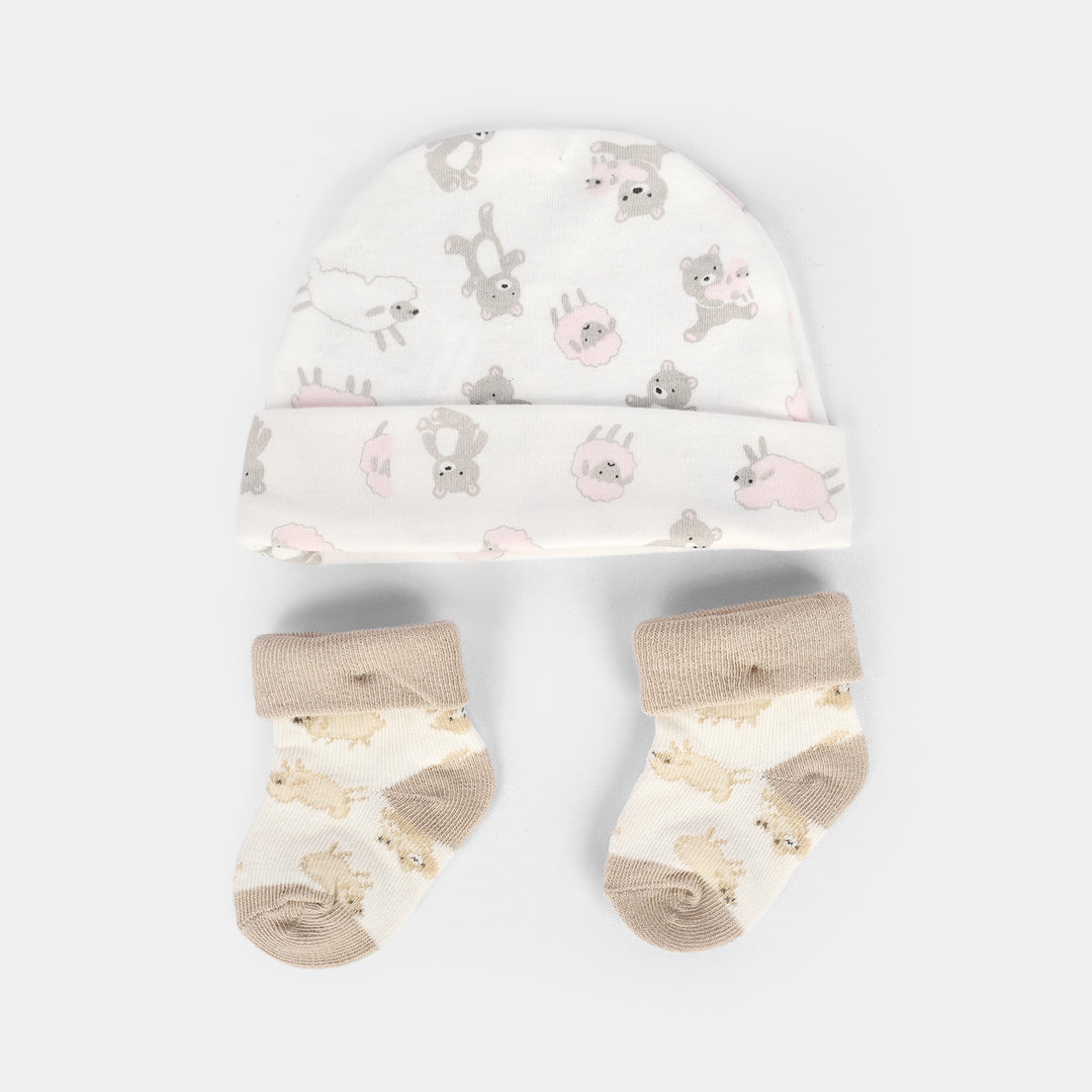 Baby Socks & Cap Bib Set | 4PCs