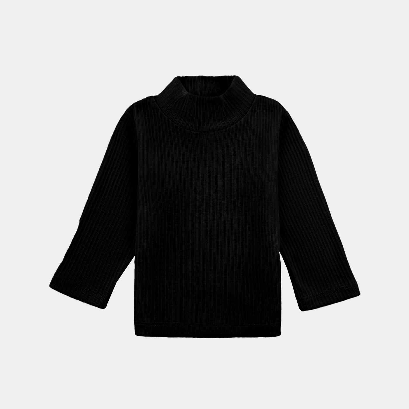 Infant Unisex Turtle Neck T-Shirt-BLACK