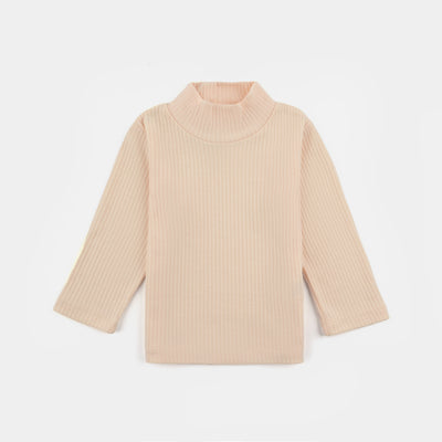 Infant Unisex Turtle Neck T-Shirt-BEIGE