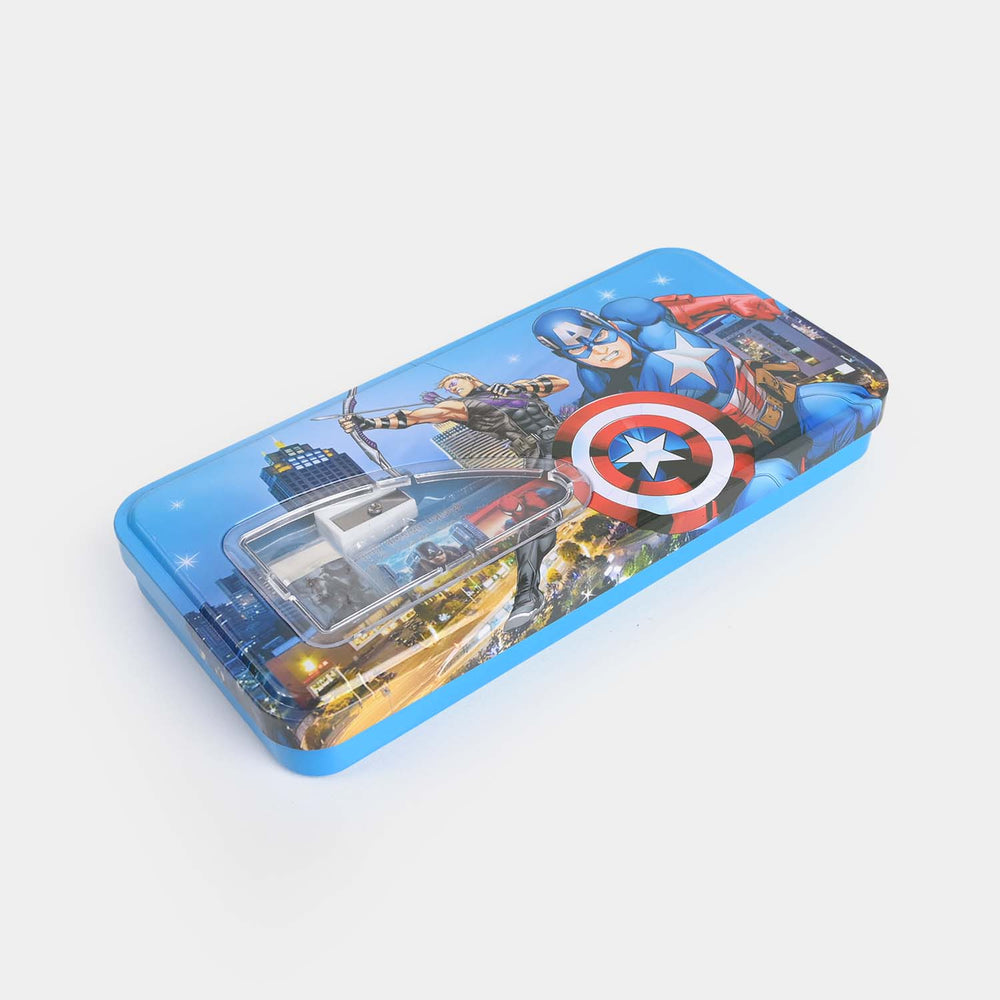 Cartoon-Themed Metal Pencil Box with Stationery Set