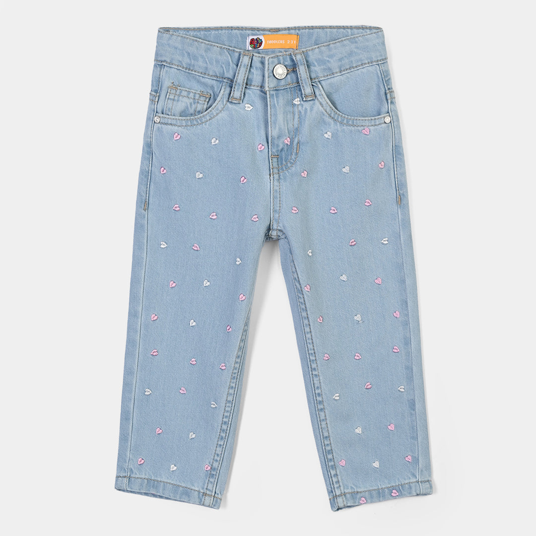 Girls Denim Rigid Pant Heart