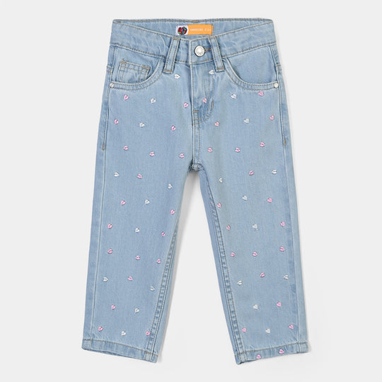 Girls Denim Rigid Pant Heart