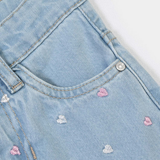 Girls Denim Rigid Pant Heart