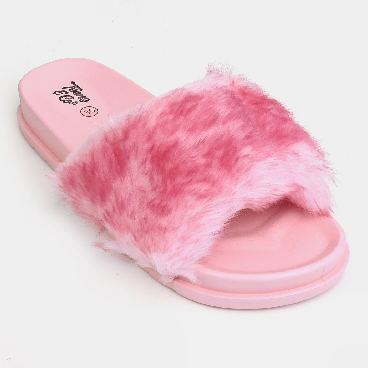 Teen Girls Fur Slipper CL-21-Pink