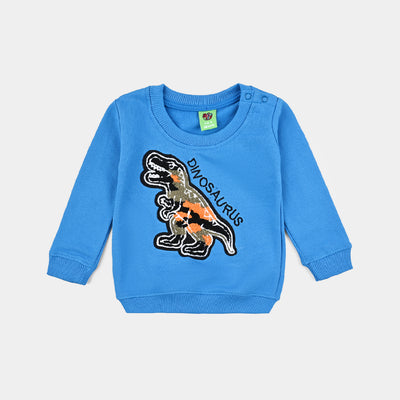 Infant Boys Cotton Terry Sweatshirt Dinosaur-Blue