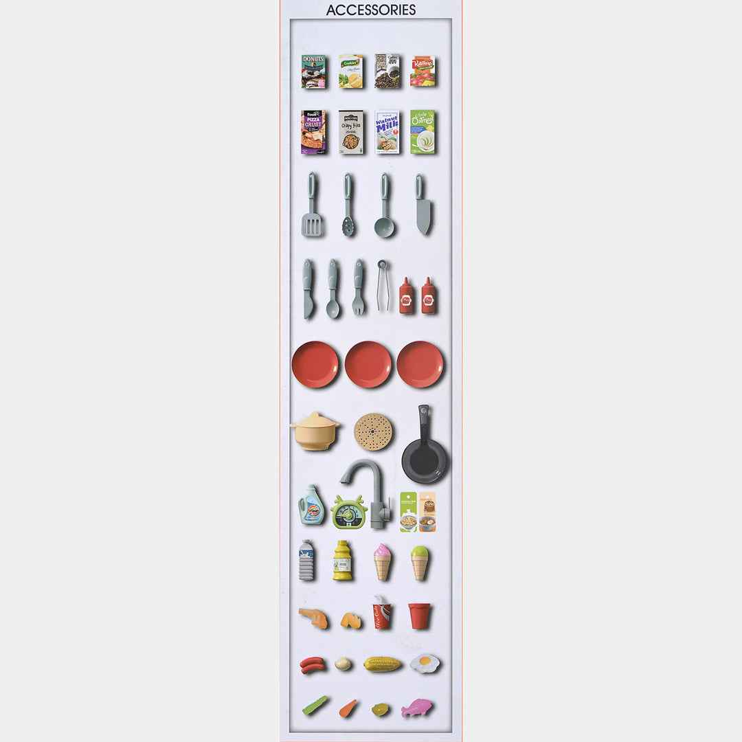 Water Outlet Kitchen Set With Light For Kids