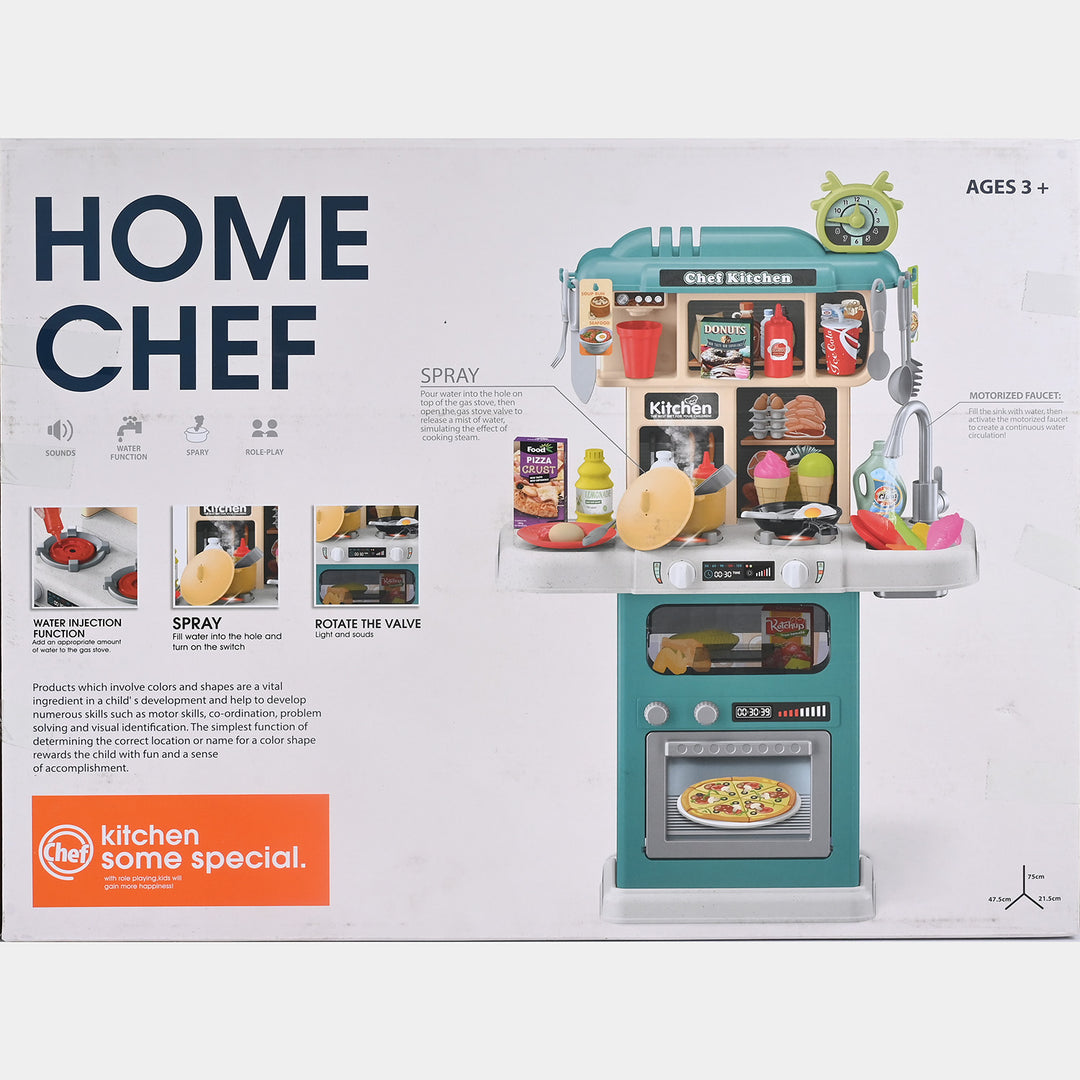 Water Outlet Kitchen Set With Light For Kids
