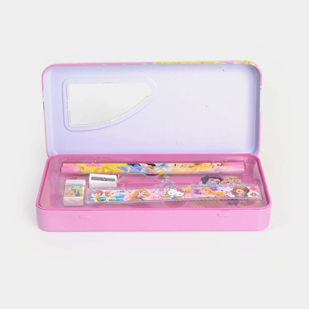 Cartoon-Themed Metal Pencil Box with Stationery Set