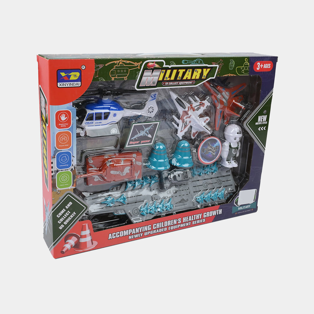 Kids Military Defence Playset - Aircraft Carrier & Combat Vehicles