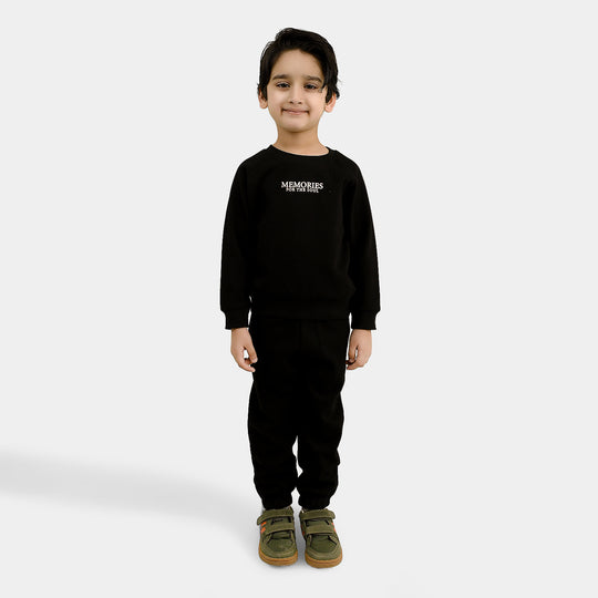 Boys Cotton Interlock 2 Pcs Suit Memories-GREY