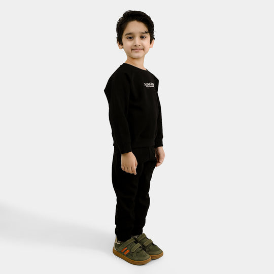Boys Cotton Interlock 2 Pcs Suit Memories-GREY