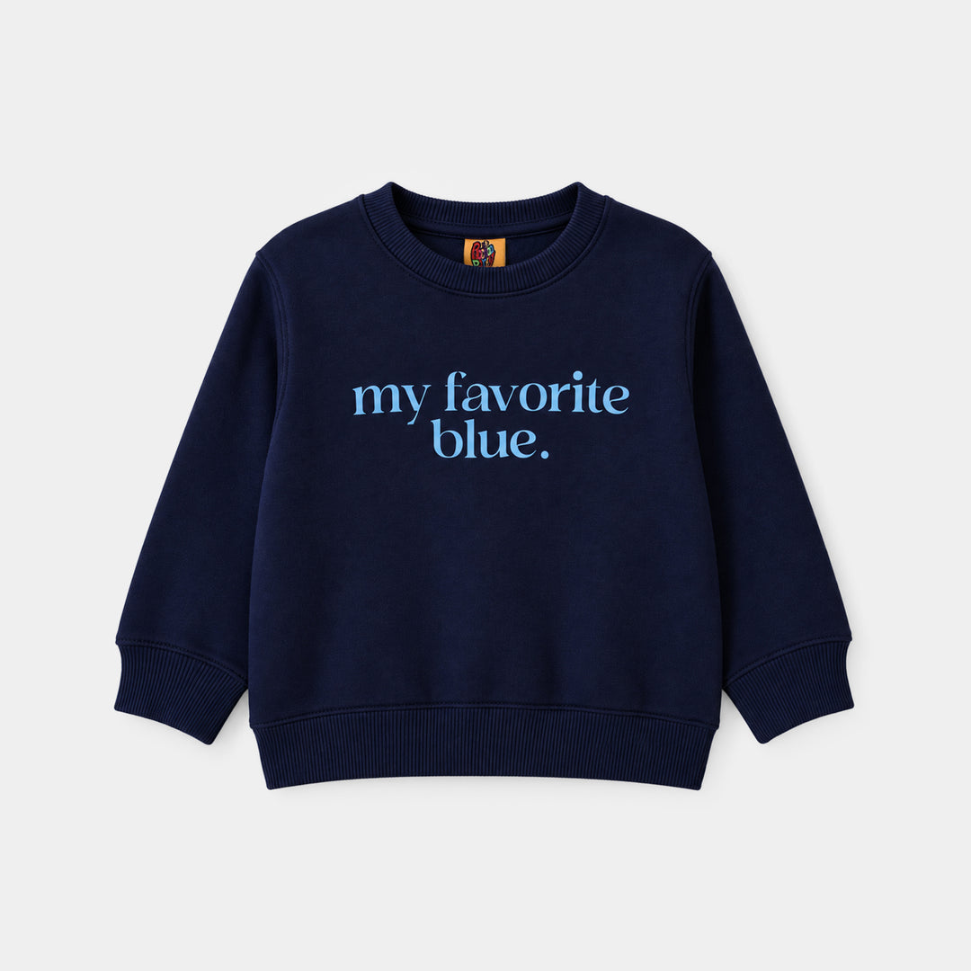 Girls Fleece Sweatshirt My Fav Blue