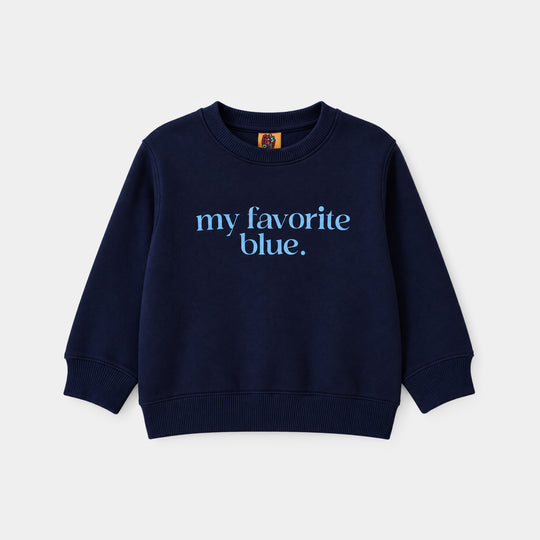 Girls Fleece Sweatshirt My Fav Blue
