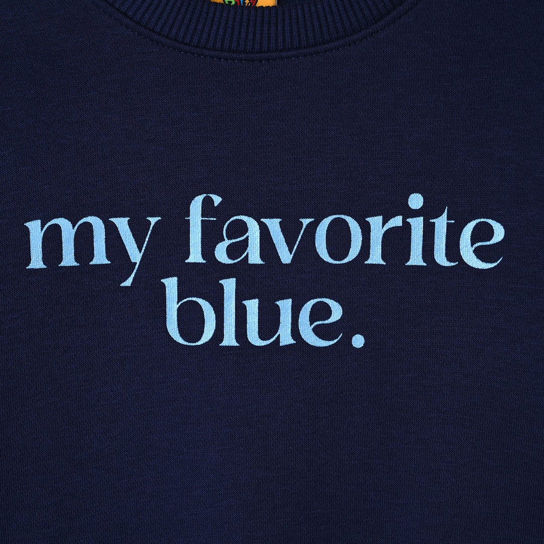 Girls Fleece Sweatshirt My Fav Blue