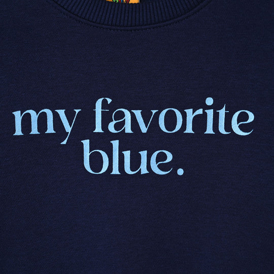 Girls Fleece Sweatshirt My Fav Blue