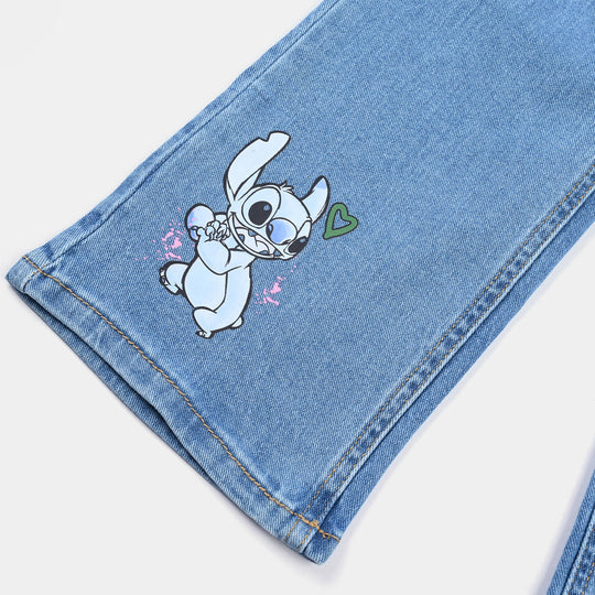 Girls Denim Pant Stitch-LT.Blue