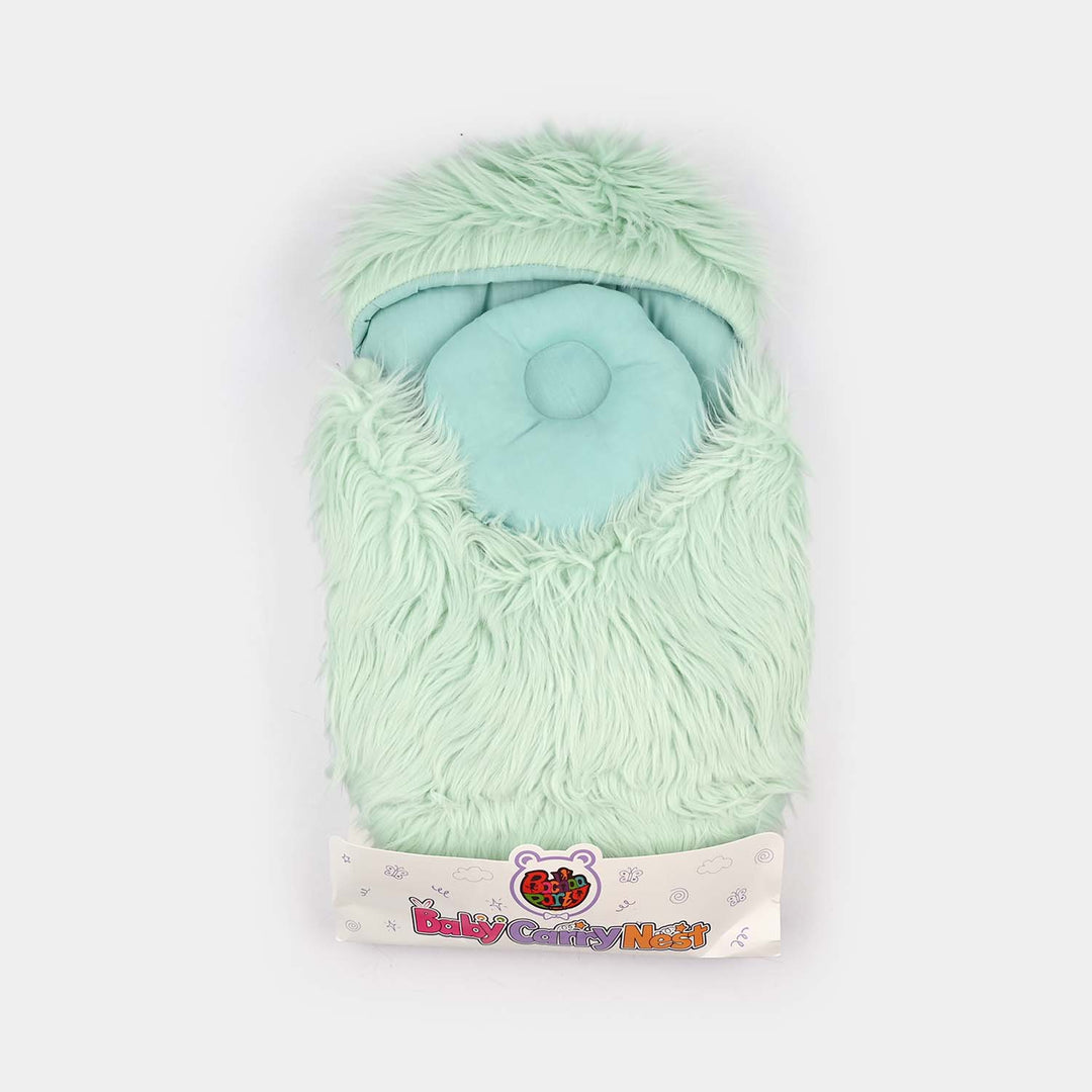 Aqua Fur Baby Carry Nest with Head Pillow
