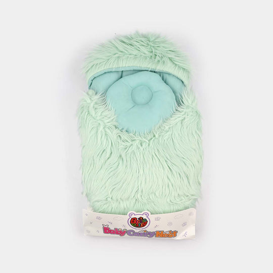 Aqua Fur Baby Carry Nest with Head Pillow