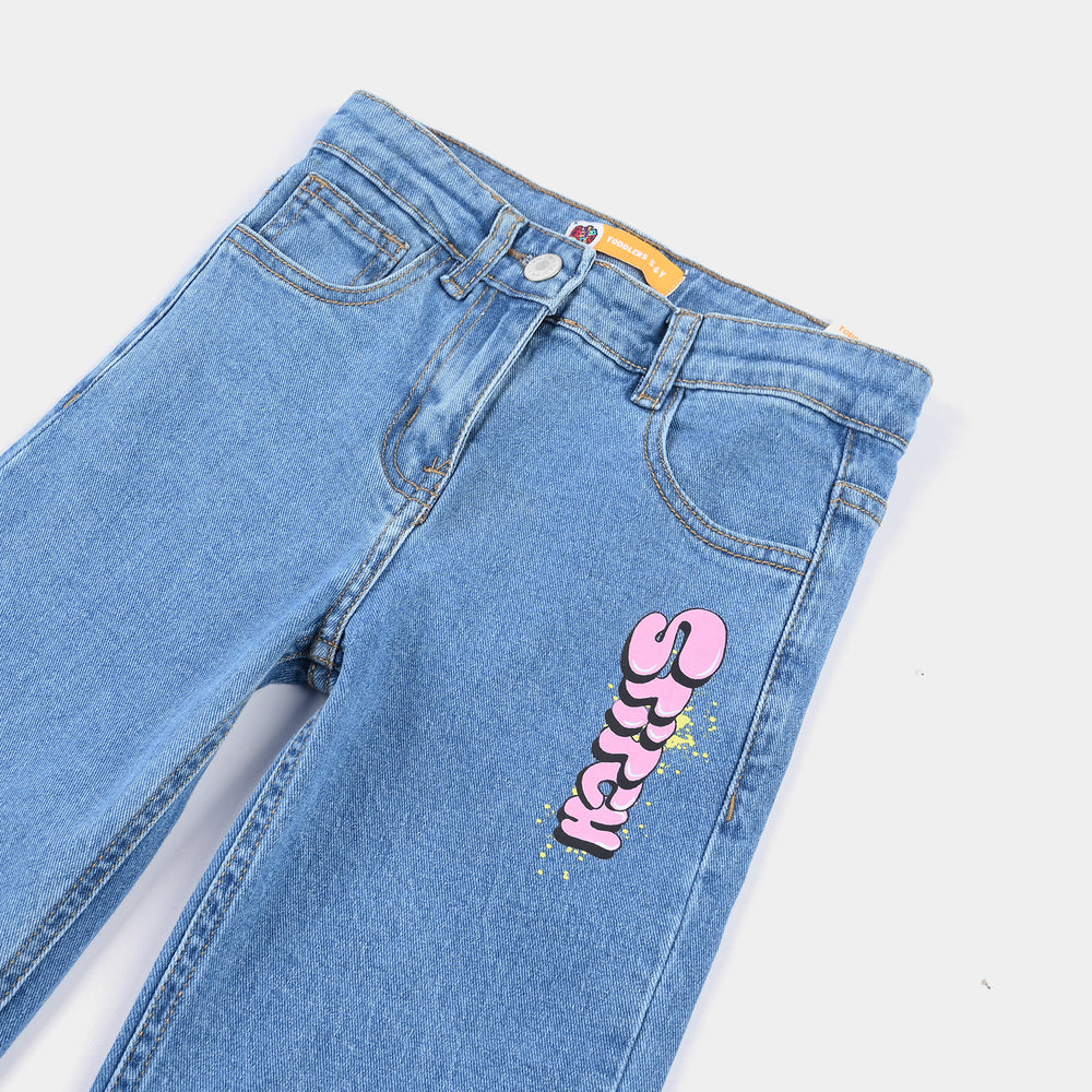 Girls Denim Pant Stitch-LT.Blue