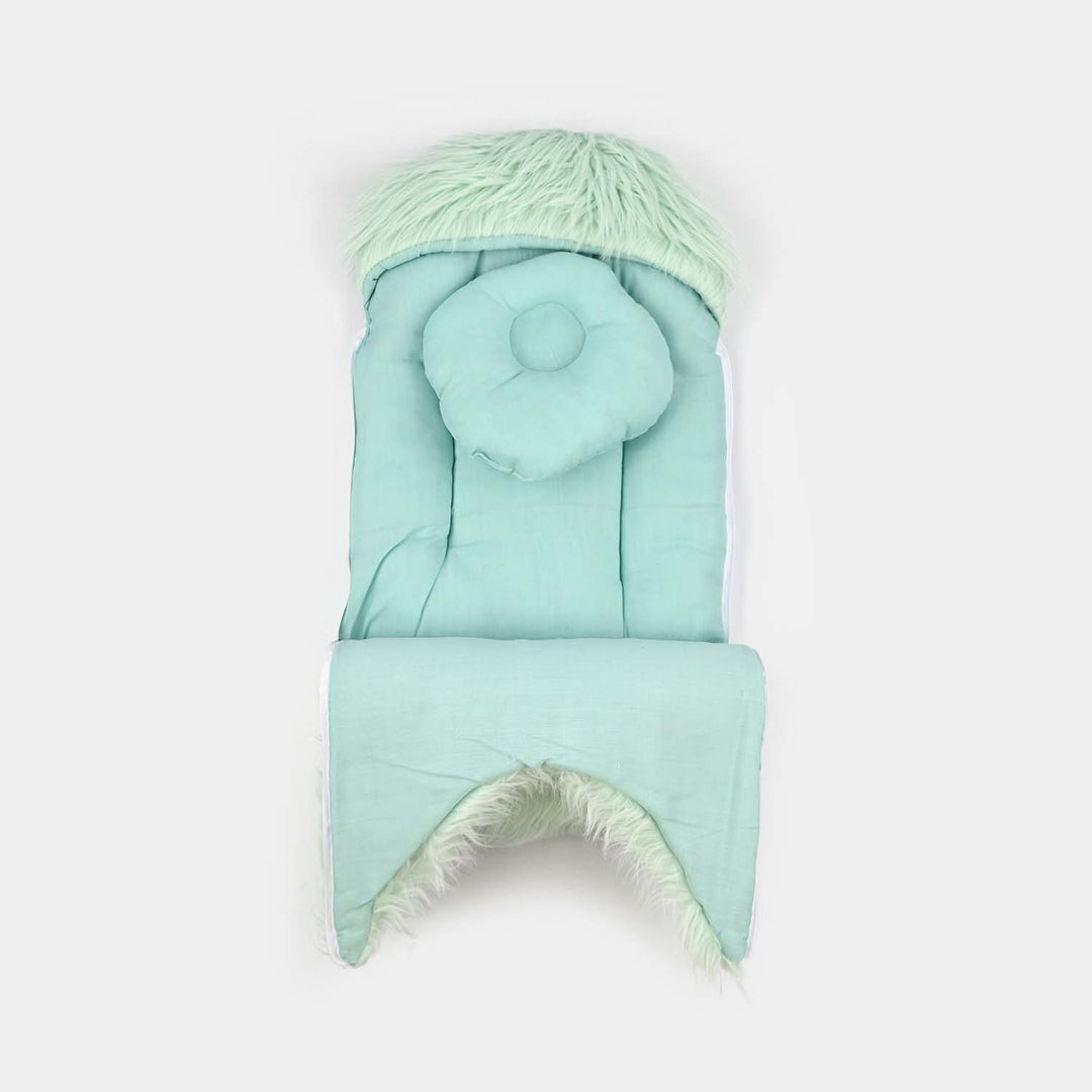 Aqua Fur Baby Carry Nest with Head Pillow