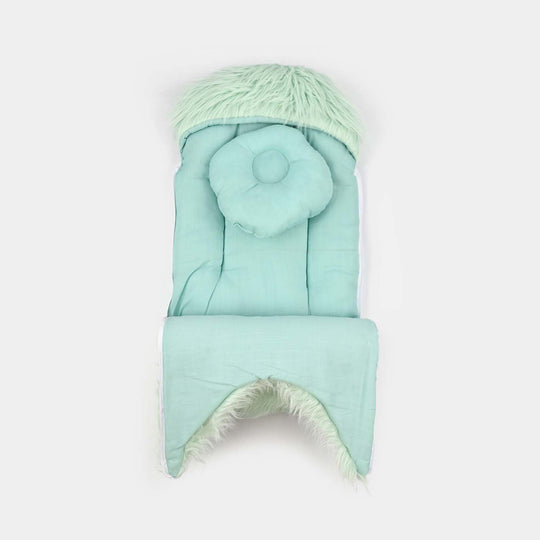 Aqua Fur Baby Carry Nest with Head Pillow