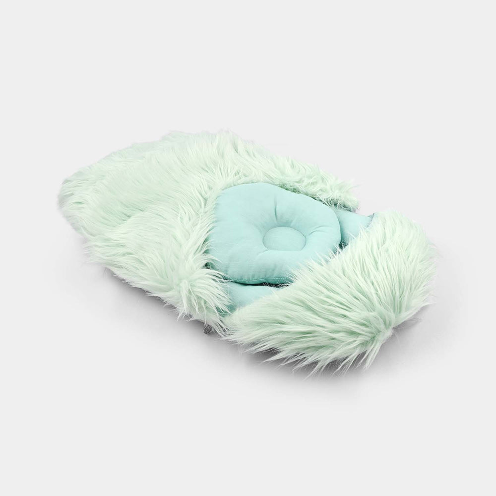 Aqua Fur Baby Carry Nest with Head Pillow
