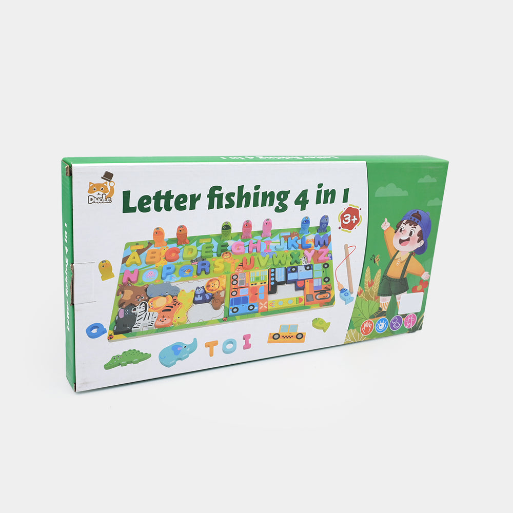Wooden Fishing 4in1 Letter Board Game