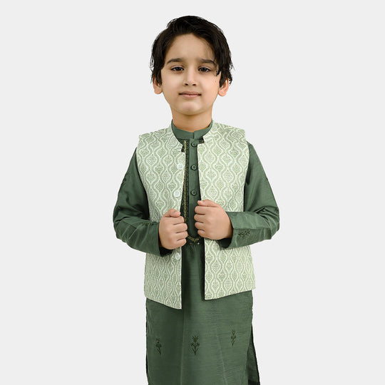 Boys Poly Viscose Waistcoat (Rangreez Off White)