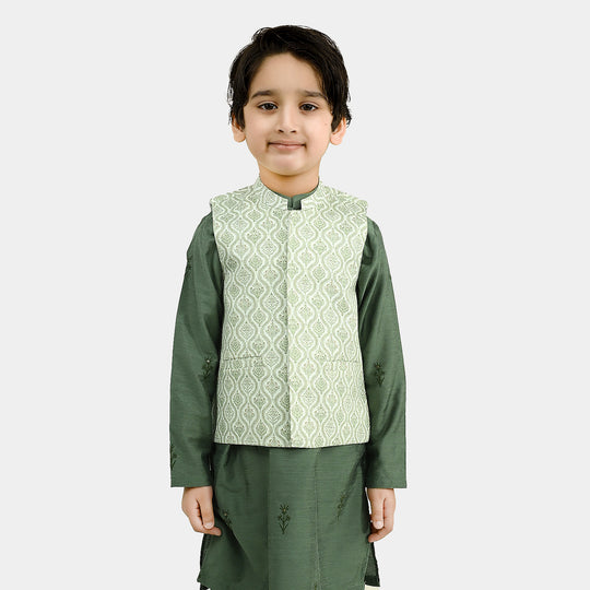 Boys Poly Viscose Waistcoat (Rangreez Off White)