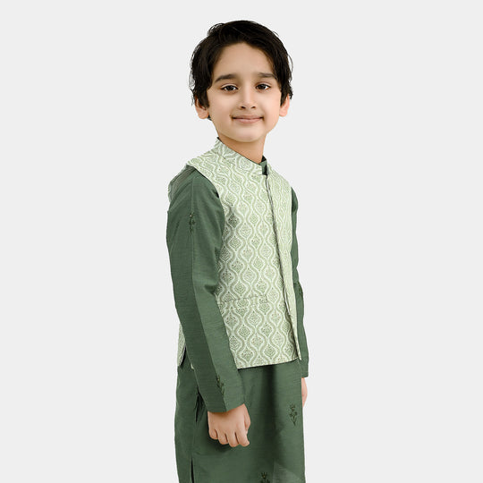 Boys Poly Viscose Waistcoat (Rangreez Off White)