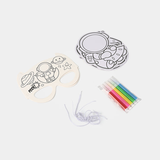 DIY Paper Mask & Character Cutout Coloring Set
