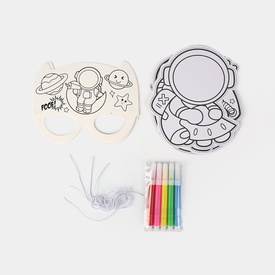 DIY Paper Mask & Character Cutout Coloring Set